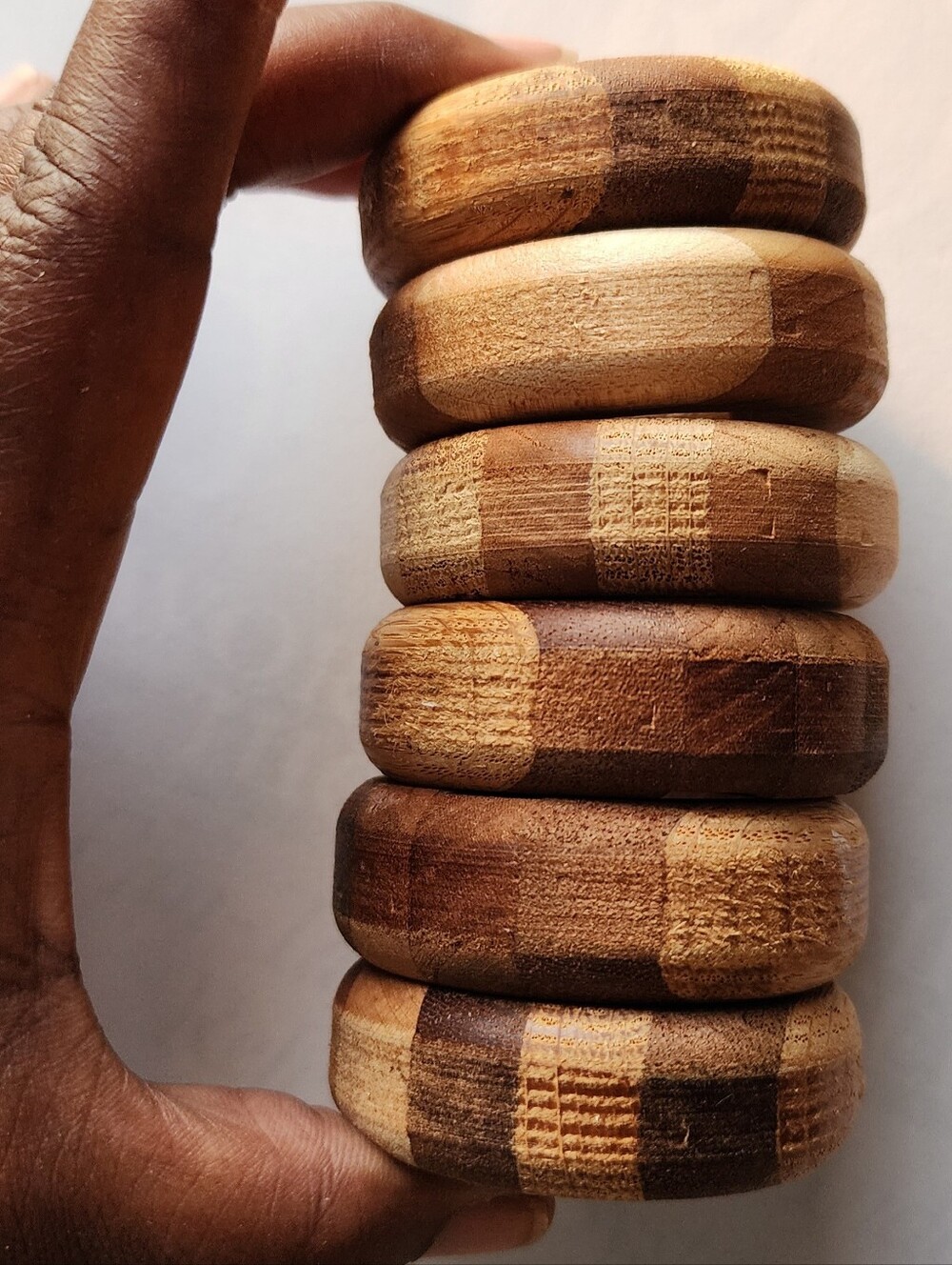 6 Pc Wood Napkin Rings - Picture 2 of 2